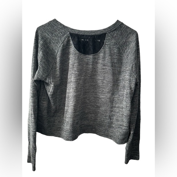 Victoria’s Secret heathered gray lightweight sweatshirt w lace inset Small - Picture 3 of 12
